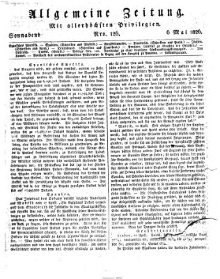 Allgemeine Zeitung Samstag 6. Mai 1826