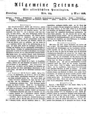 Allgemeine Zeitung Dienstag 9. Mai 1826