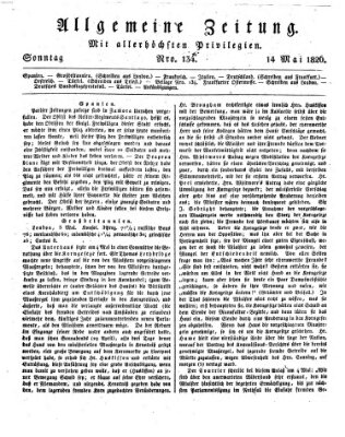 Allgemeine Zeitung Sonntag 14. Mai 1826