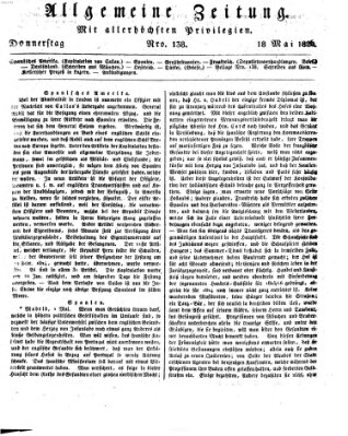 Allgemeine Zeitung Donnerstag 18. Mai 1826