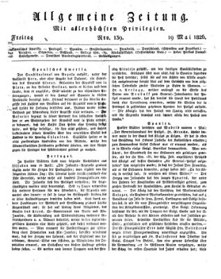 Allgemeine Zeitung Freitag 19. Mai 1826