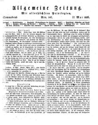 Allgemeine Zeitung Samstag 27. Mai 1826