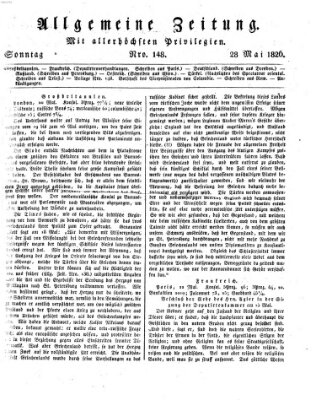 Allgemeine Zeitung Sonntag 28. Mai 1826