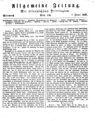 Allgemeine Zeitung Mittwoch 7. Juni 1826