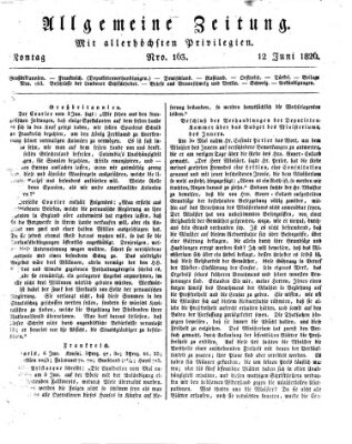 Allgemeine Zeitung Montag 12. Juni 1826