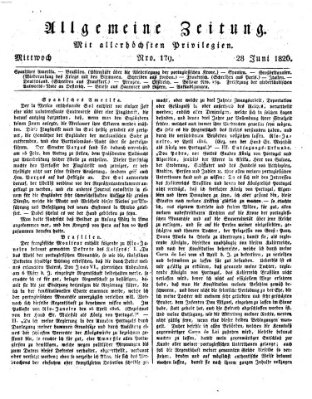 Allgemeine Zeitung Mittwoch 28. Juni 1826