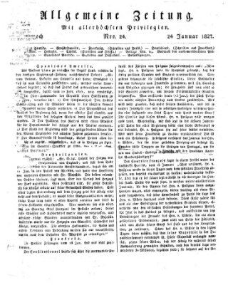 Allgemeine Zeitung Mittwoch 24. Januar 1827