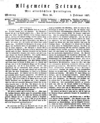 Allgemeine Zeitung Montag 5. Februar 1827