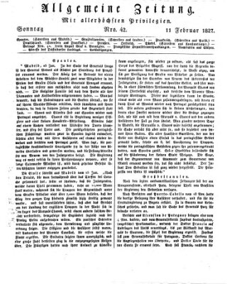 Allgemeine Zeitung Sonntag 11. Februar 1827