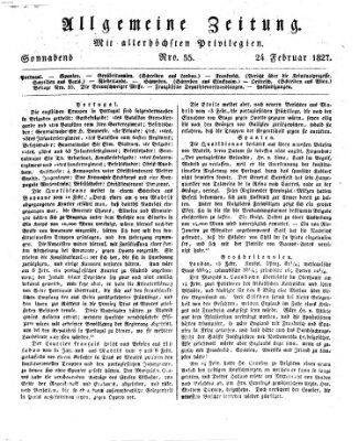 Allgemeine Zeitung Samstag 24. Februar 1827