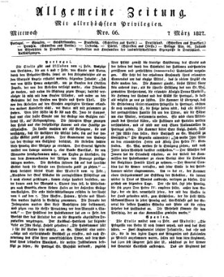 Allgemeine Zeitung Mittwoch 7. März 1827