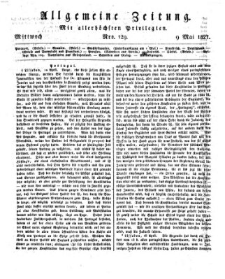 Allgemeine Zeitung Mittwoch 9. Mai 1827