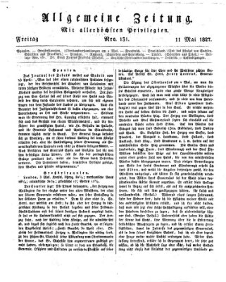 Allgemeine Zeitung Freitag 11. Mai 1827