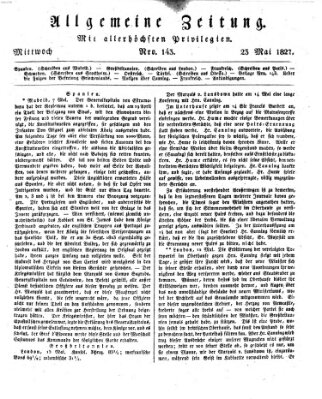 Allgemeine Zeitung Mittwoch 23. Mai 1827