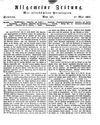 Allgemeine Zeitung Sonntag 27. Mai 1827