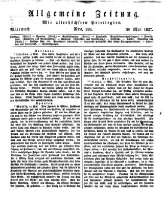 Allgemeine Zeitung Mittwoch 30. Mai 1827