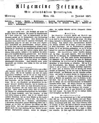 Allgemeine Zeitung Montag 11. Juni 1827