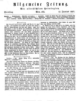 Allgemeine Zeitung Dienstag 12. Juni 1827