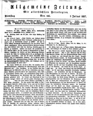 Allgemeine Zeitung Dienstag 3. Juli 1827