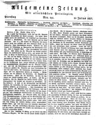 Allgemeine Zeitung Dienstag 10. Juli 1827