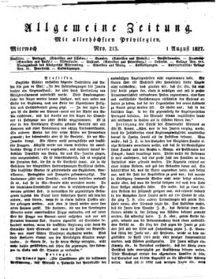 Allgemeine Zeitung Mittwoch 1. August 1827