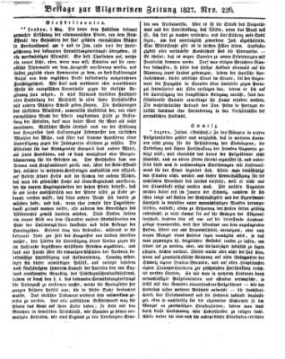 Allgemeine Zeitung Dienstag 14. August 1827