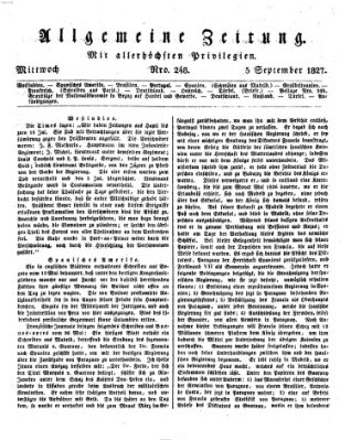 Allgemeine Zeitung Mittwoch 5. September 1827