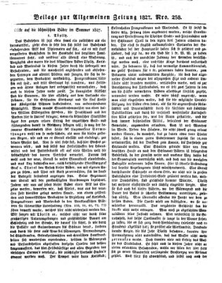 Allgemeine Zeitung Samstag 15. September 1827