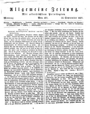 Allgemeine Zeitung Montag 24. September 1827