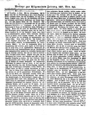 Allgemeine Zeitung Freitag 19. Oktober 1827