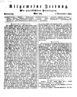 Allgemeine Zeitung Sonntag 4. November 1827