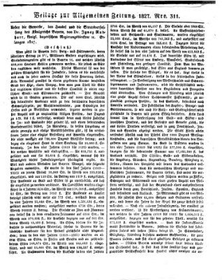 Allgemeine Zeitung Mittwoch 7. November 1827