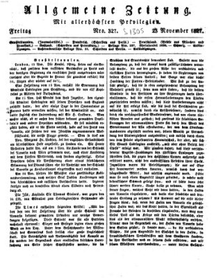 Allgemeine Zeitung Freitag 23. November 1827