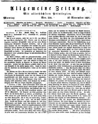 Allgemeine Zeitung Montag 26. November 1827