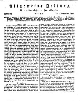 Allgemeine Zeitung Freitag 28. Dezember 1827