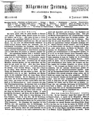 Allgemeine Zeitung Mittwoch 8. Januar 1834