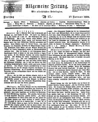 Allgemeine Zeitung Freitag 17. Januar 1834