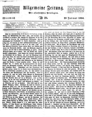 Allgemeine Zeitung Mittwoch 29. Januar 1834