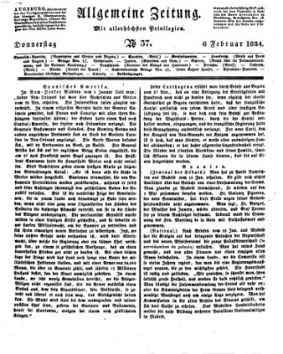 Allgemeine Zeitung Donnerstag 6. Februar 1834