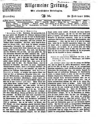 Allgemeine Zeitung Dienstag 25. Februar 1834