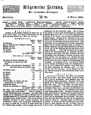 Allgemeine Zeitung Sonntag 9. März 1834