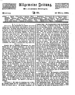 Allgemeine Zeitung Montag 10. März 1834