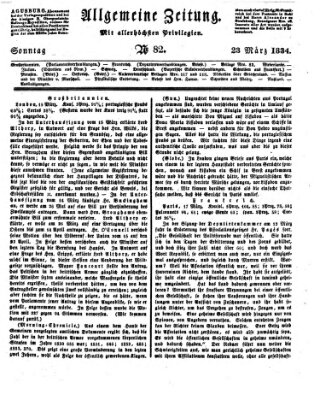 Allgemeine Zeitung Sonntag 23. März 1834