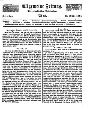 Allgemeine Zeitung Dienstag 25. März 1834