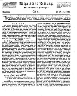 Allgemeine Zeitung Freitag 28. März 1834