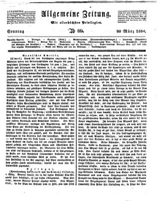 Allgemeine Zeitung Sonntag 30. März 1834