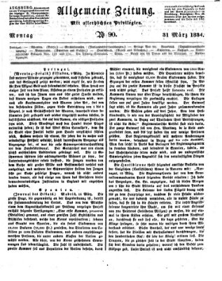 Allgemeine Zeitung Montag 31. März 1834