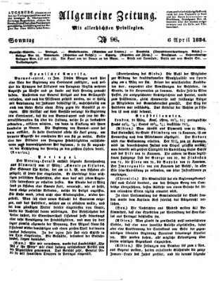 Allgemeine Zeitung Sonntag 6. April 1834