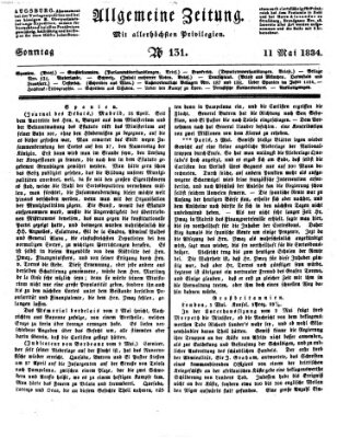 Allgemeine Zeitung Sonntag 11. Mai 1834