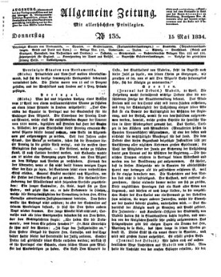 Allgemeine Zeitung Donnerstag 15. Mai 1834